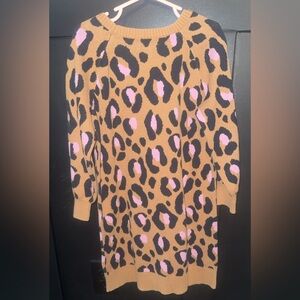 Amazon Essentials Leopard Print Sweater - Tan and Pink